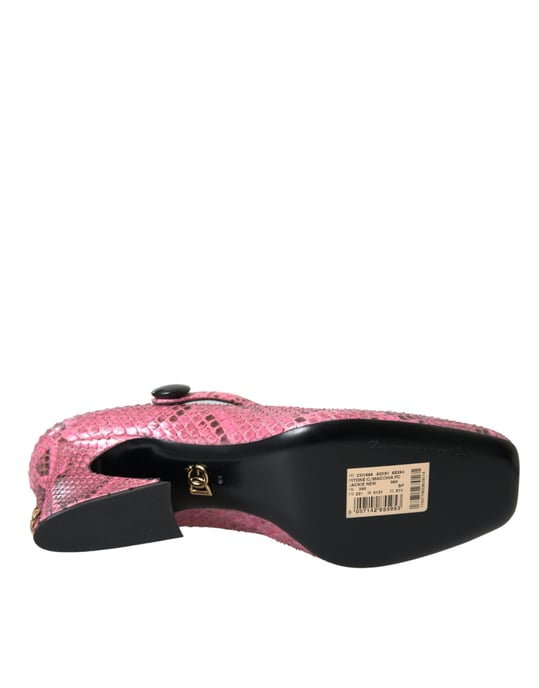 Dolce & Gabbana Roze Python Leren Mary Jane Hakken Schoenen - Image 6
