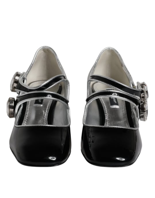 Dolce & Gabbana Zwarte Patentleren Kristallen Mary Jane Pumps Schoenen - Image 2
