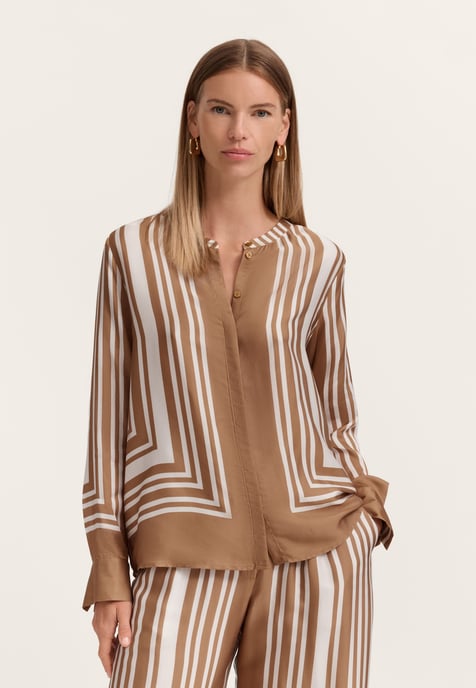 Bugatti Damen Blouse Modern Fit met grafische print - Image 1