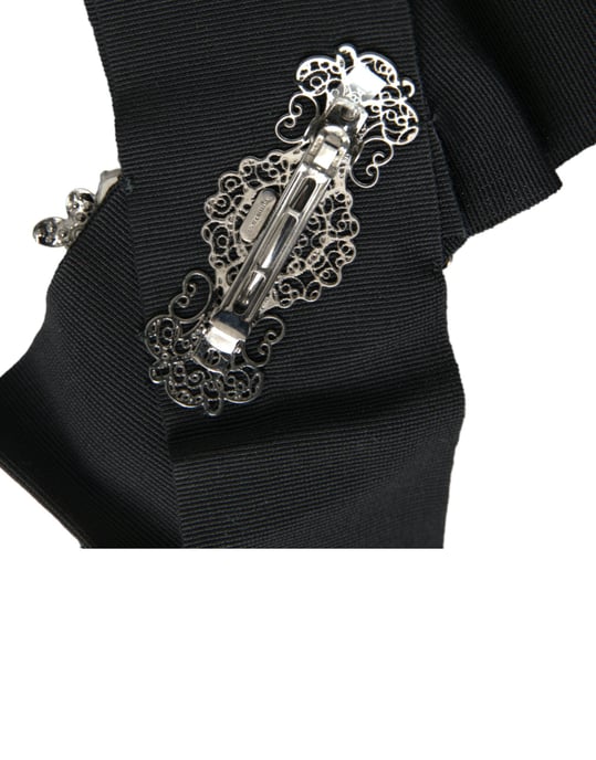 Dolce & Gabbana Svart Swarovski Kristalldekorerad Hårnål - Image 4