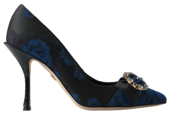 Dolce & Gabbana Blauwe Bloemige Ayers Kristallen Pumpschoenen - Image 1