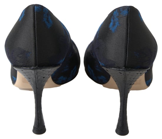 Dolce & Gabbana Blauwe Bloemige Ayers Kristallen Pumpschoenen - Image 2