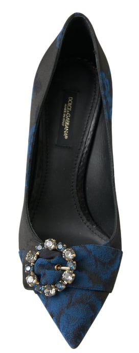 Dolce & Gabbana Blauwe Bloemige Ayers Kristallen Pumpschoenen - Image 4