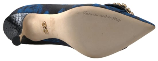 Dolce & Gabbana Blauwe Bloemige Ayers Kristallen Pumpschoenen - Image 5