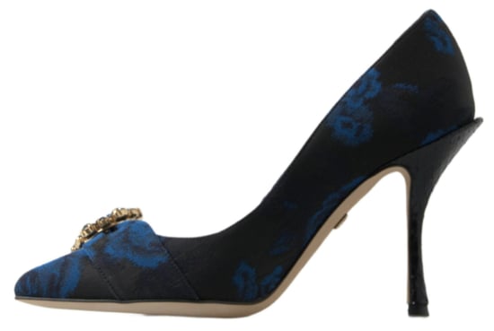 Dolce & Gabbana Blauwe Bloemige Ayers Kristallen Pumpschoenen - Image 6