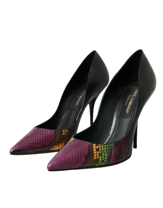 Dolce & Gabbana Multicolor Exotische Leren Hakken Pumps Schoenen - Image 3