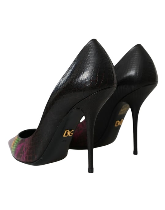 Dolce & Gabbana Multicolor Exotische Leren Hakken Pumps Schoenen - Image 4