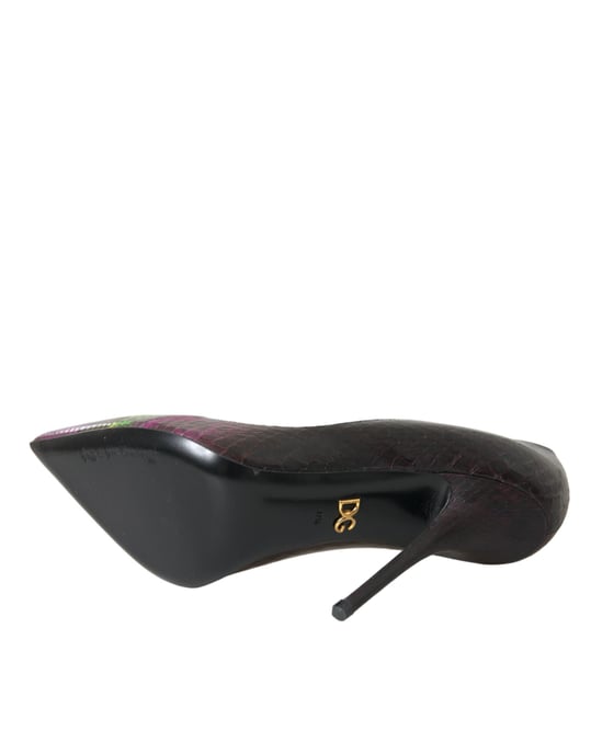 Dolce & Gabbana Multicolor Exotische Leren Hakken Pumps Schoenen - Image 6