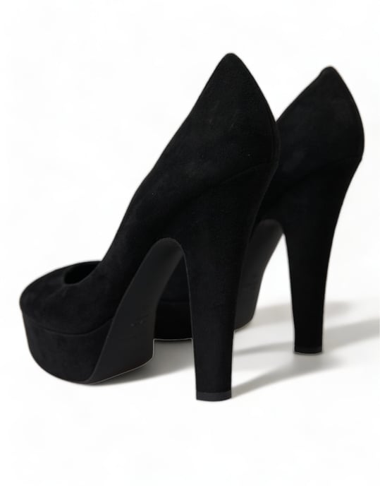Dolce & Gabbana Zwarte Suede Leren Plateauschoen Hakken - Image 4