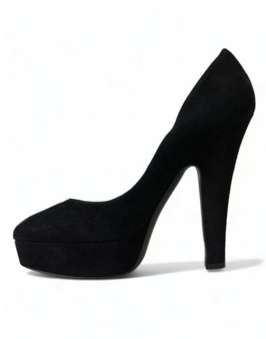 Dolce & Gabbana Zwarte Suede Leren Plateauschoen Hakken - Image 5