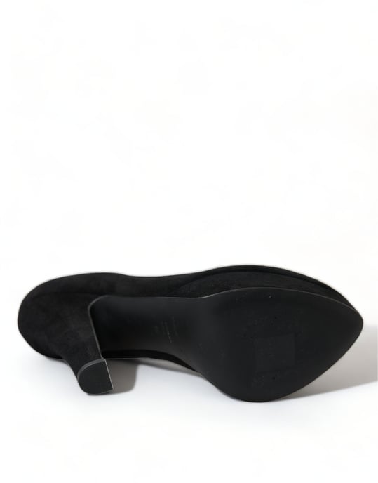 Dolce & Gabbana Zwarte Suede Leren Plateauschoen Hakken - Image 6