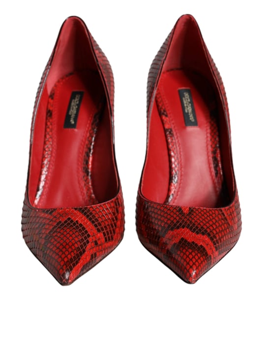 Dolce & Gabbana Rode Leren Stiletto Hakken Pumps Schoenen - Image 2