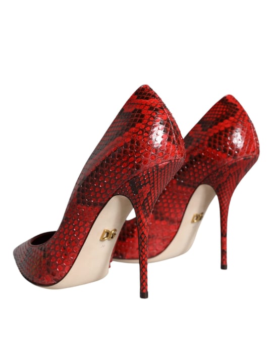 Dolce & Gabbana Rode Leren Stiletto Hakken Pumps Schoenen - Image 4