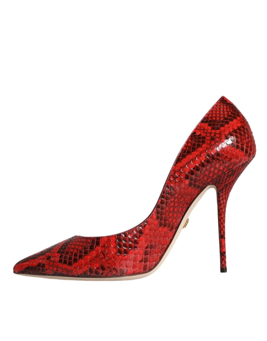 Dolce & Gabbana Rode Leren Stiletto Hakken Pumps Schoenen - Image 5
