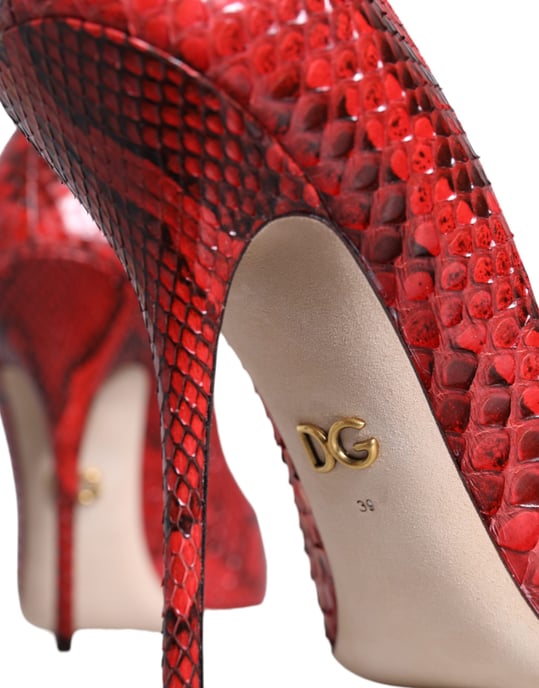 Dolce & Gabbana Rode Leren Stiletto Hakken Pumps Schoenen - Image 6