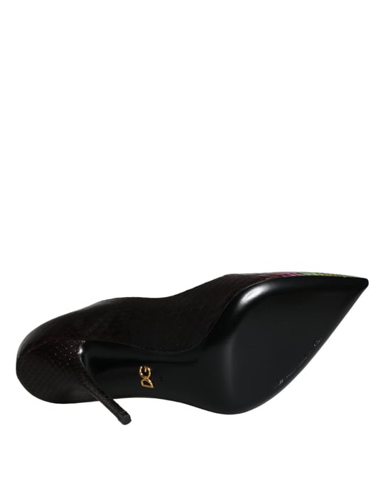 Dolce & Gabbana Multicolor Exotische Leren Hakken Pumps Schoenen - Image 6