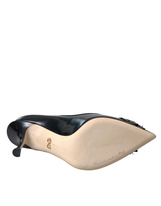 Dolce & Gabbana Zwarte Leren WOW Patch Hakpumps Schoenen - Image 6