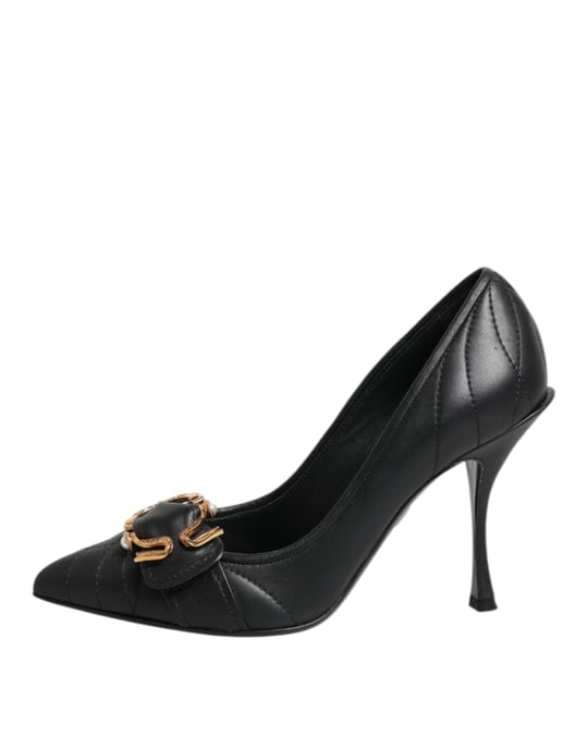Dolce & Gabbana Zwarte Devotie Leren Hakken Pumps Schoenen - Image 6
