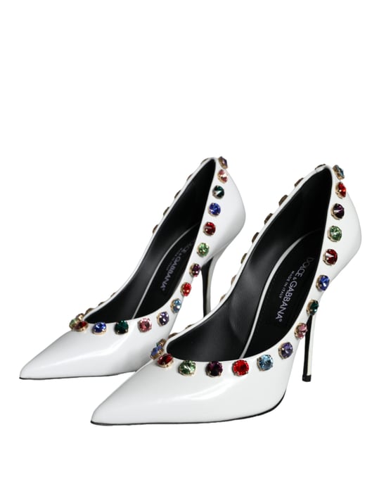 Dolce & Gabbana Vita Kristall Läder Högklackade Pumps Skor - Image 3