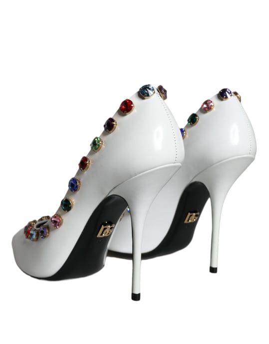 Dolce & Gabbana Vita Kristall Läder Högklackade Pumps Skor - Image 4