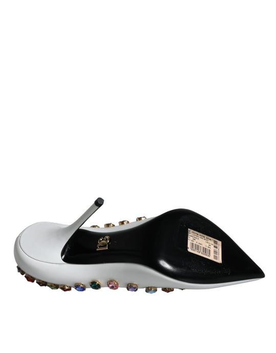 Dolce & Gabbana Vita Kristall Läder Högklackade Pumps Skor - Image 6