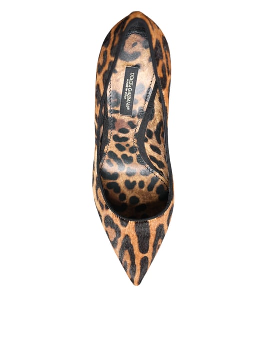 Dolce & Gabbana Bruine Luipaard Kalfs-Haar Hakken Pumps Schoenen - Image 6