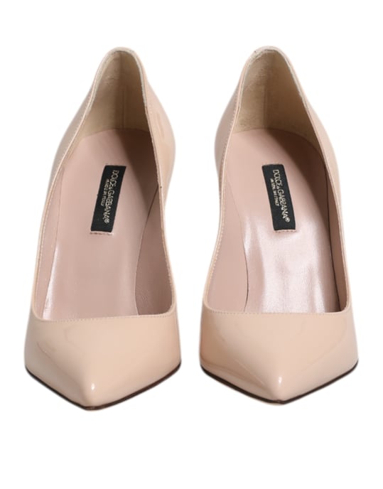 Dolce & Gabbana Beige Glanzend Leren Stiletto Hiel Pumps Schoenen - Image 2