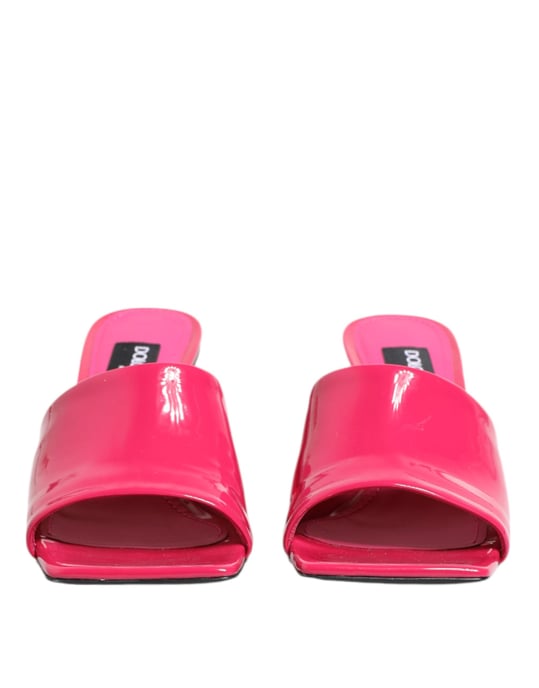 Dolce & Gabbana Roze Open Teen Blockhak Muilen Sandalen Schoenen - Image 3