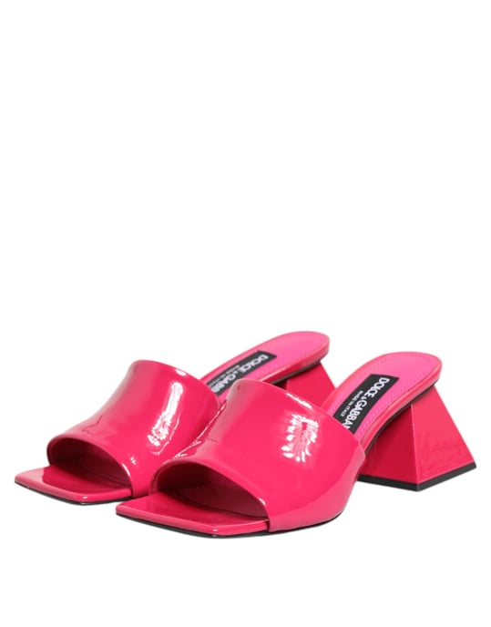 Dolce & Gabbana Roze Open Teen Blockhak Muilen Sandalen Schoenen - Image 5