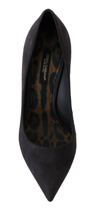 Dolce & Gabbana Gray Suede Leather Stiletto Shoes Heels - Image 2