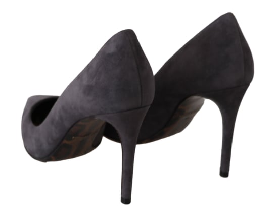 Dolce & Gabbana Gray Suede Leather Stiletto Shoes Heels - Image 5