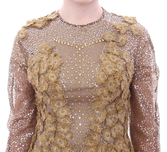 Lanre Da Silva Ajayi GOLD Long Lace Maxi Crystal Dress - Image 4