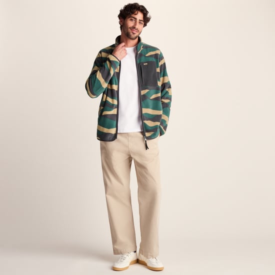 Miles Mens Microfleece Jacket - Sand Landscape Print - Image 1