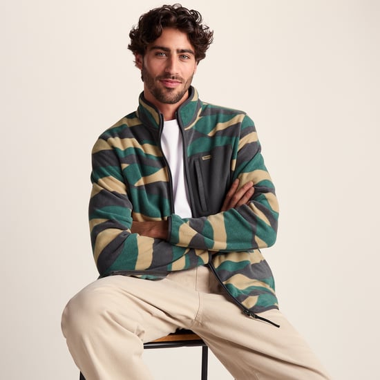 Miles Mens Microfleece Jacket - Sand Landscape Print - Image 4