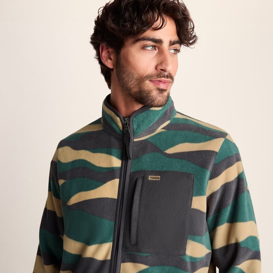 Miles Mens Microfleece Jacket - Sand Landscape Print - Image 6