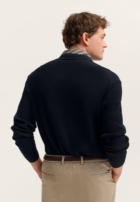 Bugatti Herren Gebreid vest met knoopsluiting en polokraag - Image 2