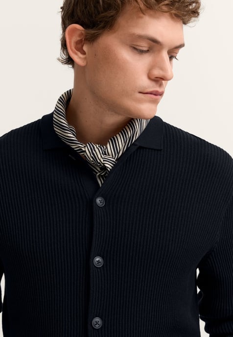 Bugatti Herren Gebreid vest met knoopsluiting en polokraag - Image 5