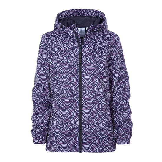 Craven Womens Waterproof Packaway Jacket - Dk Indigo/Lilac Blossom Wave Print - Image 5