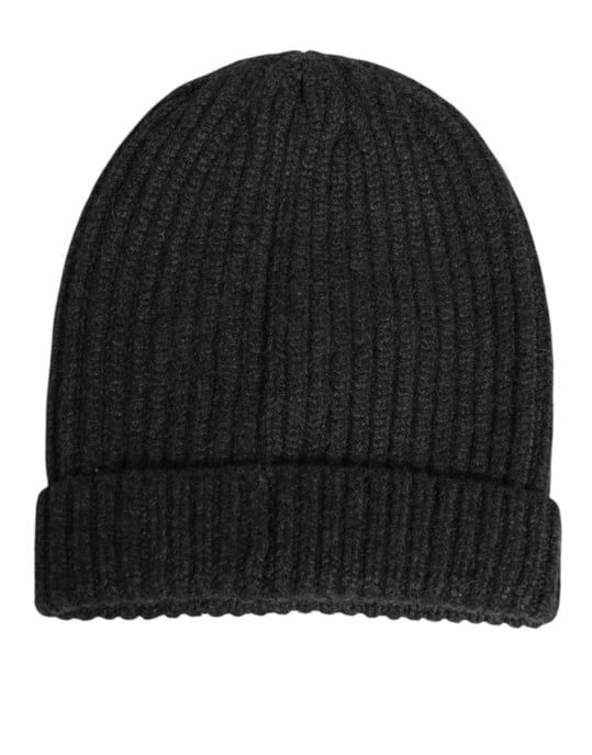 Dolce & Gabbana Black Cashmere Knitted Beanie Men Capello Hat - Image 3
