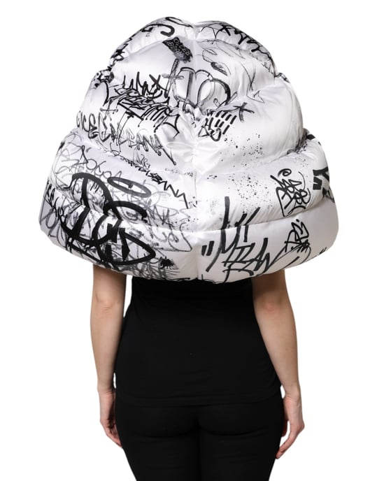 Dolce & Gabbana Witte Polyester Geprinte Hoody Gequilte Pet - Image 4