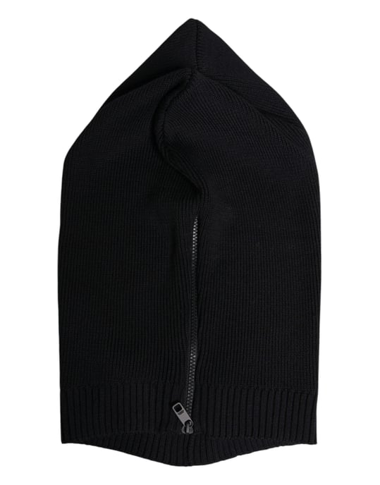 Dolce & Gabbana Svart Ull Huvudduk Balaclava Mössa - Image 4