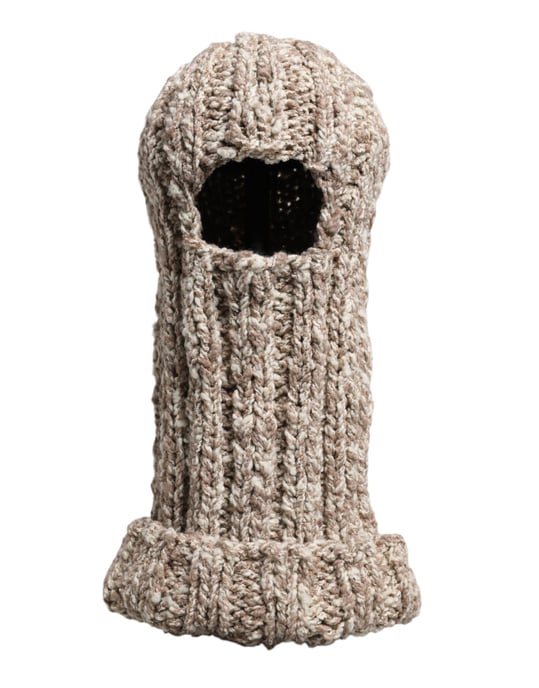 Dolce & Gabbana Beige Ullstickad Skidmask Balaclava Hatt - Image 1