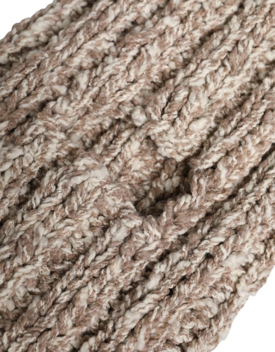 Dolce & Gabbana Beige Ullstickad Skidmask Balaclava Hatt - Image 4