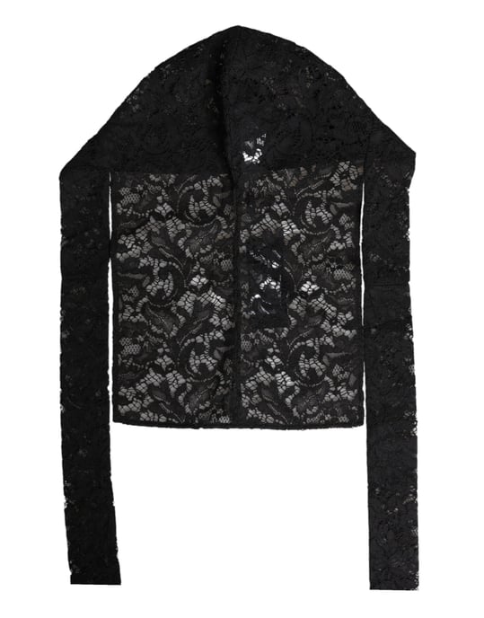 Dolce & Gabbana Zwarte Bloemenkant Hoofddoek Hoed - Image 5