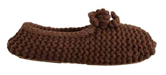 Dolce & Gabbana Bruine Slip-On Ballerina Flats Wol Gehaakte Schoenen - Image 1