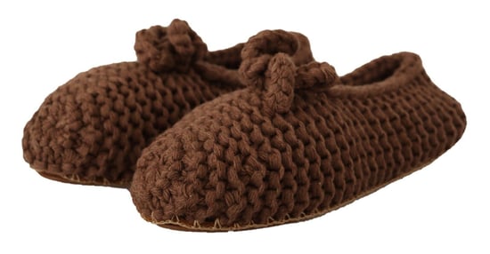 Dolce & Gabbana Bruine Slip-On Ballerina Flats Wol Gehaakte Schoenen - Image 3