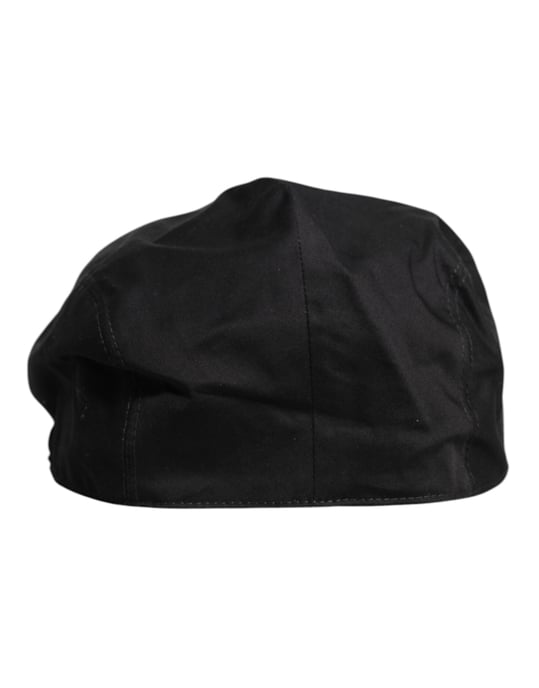 Dolce & Gabbana Black Cotton Newsboy Capello Cabbie Hat - Image 5