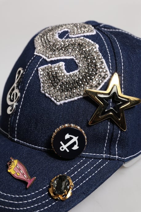 Dolce & Gabbana Blauwe Crystal Versiering Baseballpet - Image 6