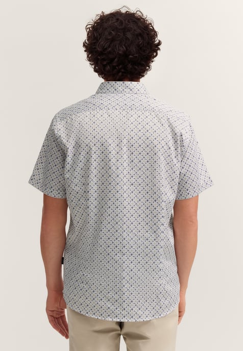 Bugatti Herren Korte mouwen overhemd elegant met all-over patroon - Image 2