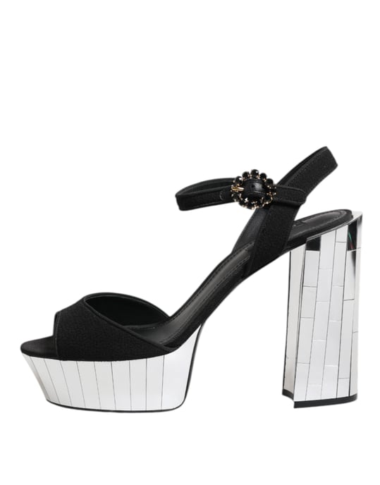 Dolce & Gabbana Svart Crystal Ankelrem Keira Sandaler - Image 6